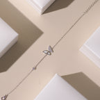 ELVORIA Anne Butterfly Bracelet with Mother-of-Pearl – Platinum Plated 925 Sterling Silver