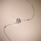 ELVORIA Emmi Butterfly Bracelet with Blue Stone – Platinum Plated 925 Sterling Silver