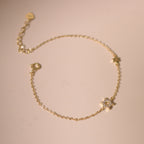 ELVORIA Roise Snowflake Bracelet – 18K Gold Plated 925 Sterling Silver