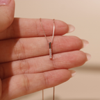 ELVORIA Joyce Vertical Bar Necklace – 18K Rose Gold Plated 925 Sterling Silver