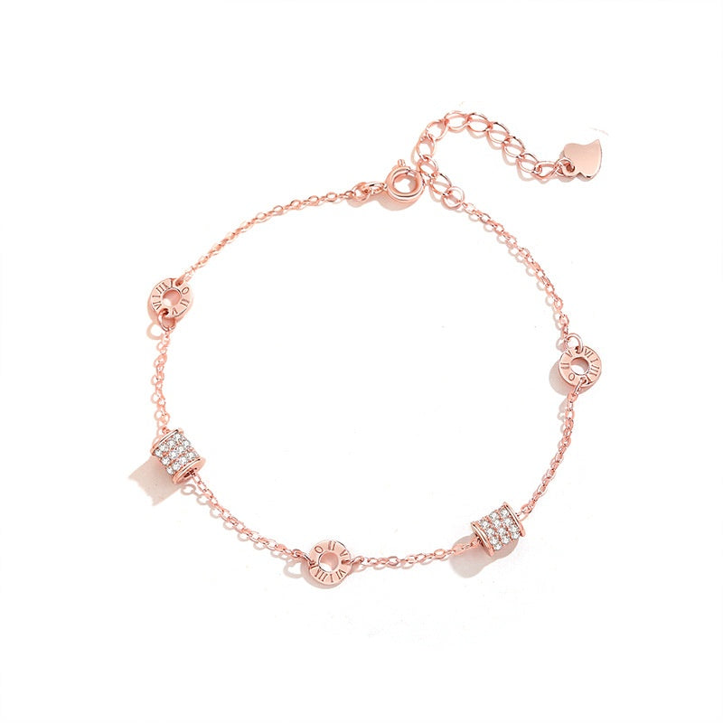 ELVORIA Glamour Bracelet – Rose Gold & Platinum Plated 925 Sterling Silver