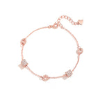 ELVORIA Glamour Bracelet – Rose Gold & Platinum Plated 925 Sterling Silver