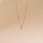 ELVORIA Joyce Vertical Bar Necklace – 18K Rose Gold Plated 925 Sterling Silver