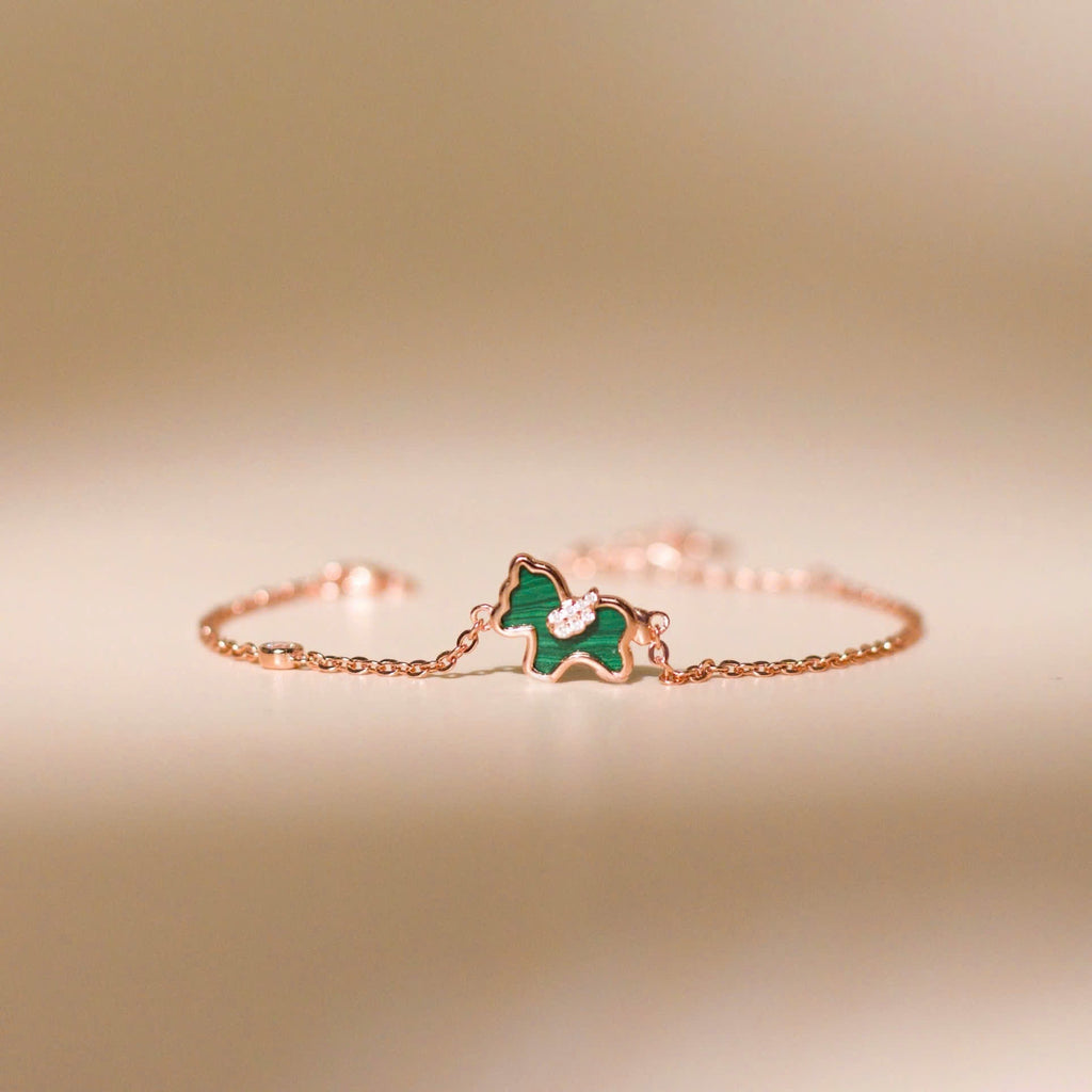 ELVORIA Unicorn Bracelet – Rose Gold & Platinum Plated 925 Sterling Silver