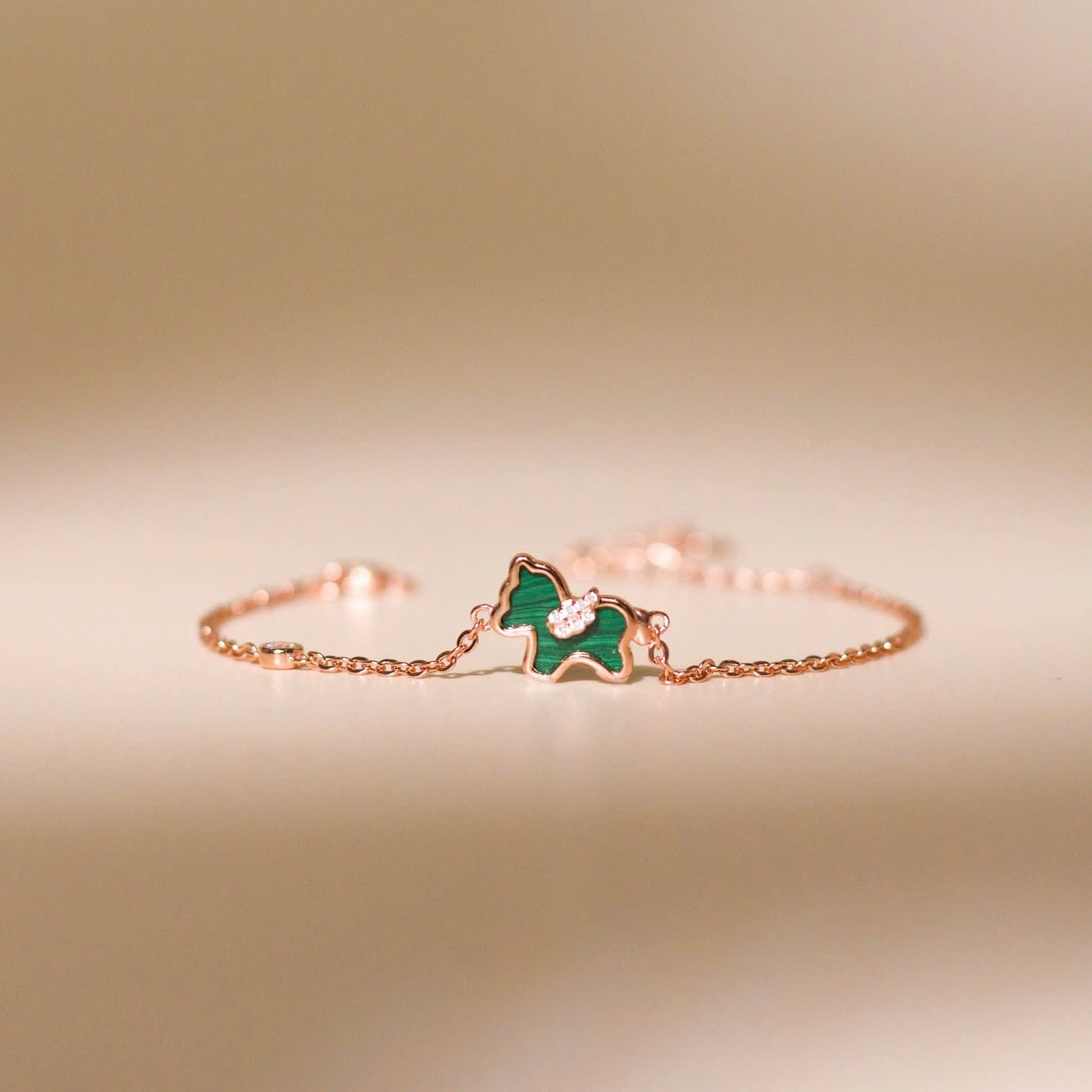 ELVORIA Unicorn Bracelet – Rose Gold & Platinum Plated 925 Sterling Silver