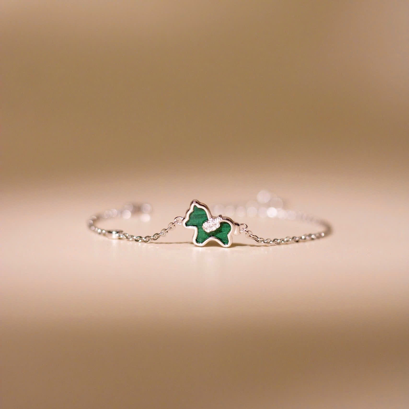 ELVORIA Unicorn Bracelet – Rose Gold & Platinum Plated 925 Sterling Silver