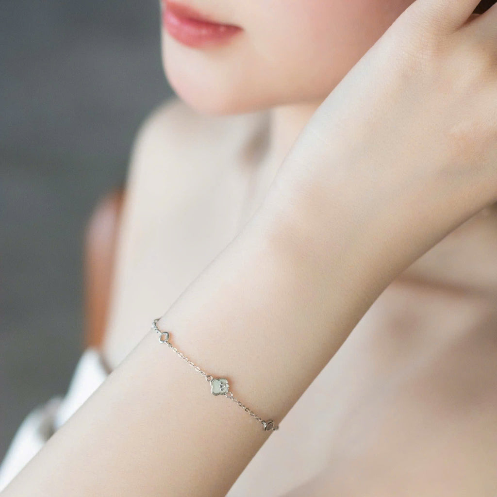 ELVORIA Cindy Modern Clover Bracelet – Rose Gold & Platinum Plated 925 Sterling Silver