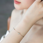 ELVORIA Cindy Modern Clover Bracelet – Rose Gold & Platinum Plated 925 Sterling Silver