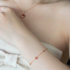 ELVORIA Cindy Modern Clover Bracelet – Rose Gold & Platinum Plated 925 Sterling Silver