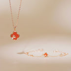 ELVORIA Cindy Modern Clover Bracelet – Rose Gold & Platinum Plated 925 Sterling Silver