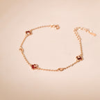 ELVORIA Cindy Modern Clover Bracelet – Rose Gold & Platinum Plated 925 Sterling Silver