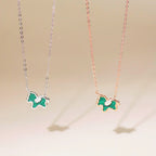 ELVORIA Unicorn Necklace – 18K Rose Gold & Platinum Plated 925 Sterling Silver