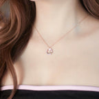 ELVORIA Cherry Bloom Necklace – 18K Rose Gold Plated 925 Sterling Silver