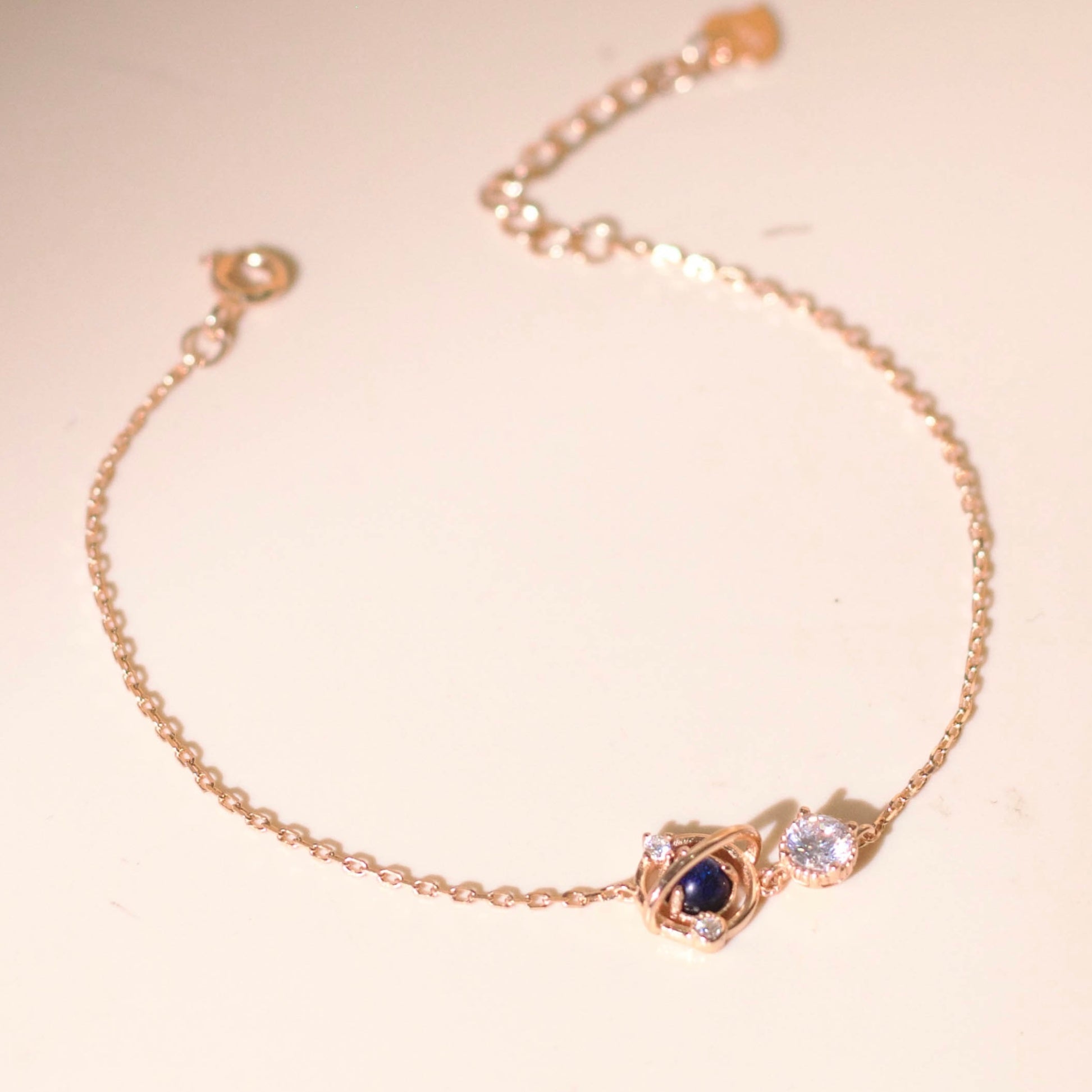 ELVORIA Eirlys Planet Bracelet – Rose Gold & Platinum Plated 925 Sterling Silver