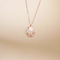 ELVORIA Cherry Bloom Necklace – 18K Rose Gold Plated 925 Sterling Silver