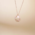 ELVORIA Cherry Bloom Necklace – 18K Rose Gold Plated 925 Sterling Silver