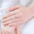 ELVORIA 4mm Moissanite Ring GRA ELVDA130 – Platinum Plated 925 Sterling Silver (Adjustable)