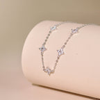 ELVORIA Ellis Four-Leaf Clover Necklace – Platinum Plated 925 Sterling Silver