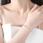 ELVORIA 18K Rose Gold Plated Clover Bracelet – Fancy Design in 925 Sterling Silver