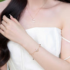 ELVORIA Cherry Bloom Bracelet – Rose Gold & Platinum Plated 925 Sterling Silver