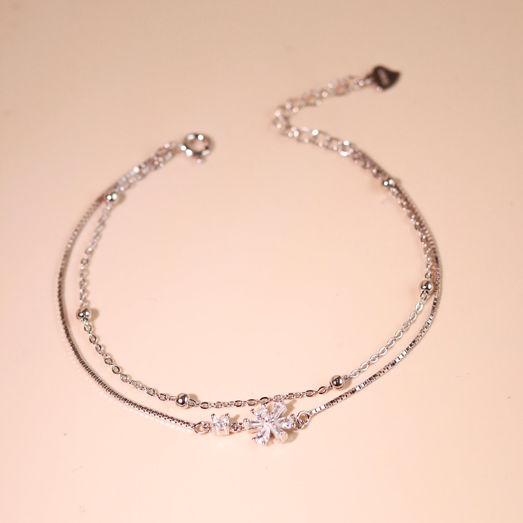 ELVORIA Yeri Dual-Tone Bracelet – Rose Gold & Platinum Plated 925 Sterling Silver