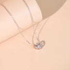 ELVORIA Rumi Dancing Heart Necklace – Platinum Plated 925 Sterling Silver