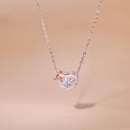 ELVORIA Rumi Dancing Heart Necklace – Platinum Plated 925 Sterling Silver