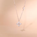 ELVORIA Lani Four-Leaf Clover Necklace – Platinum Plated 925 Sterling Silver