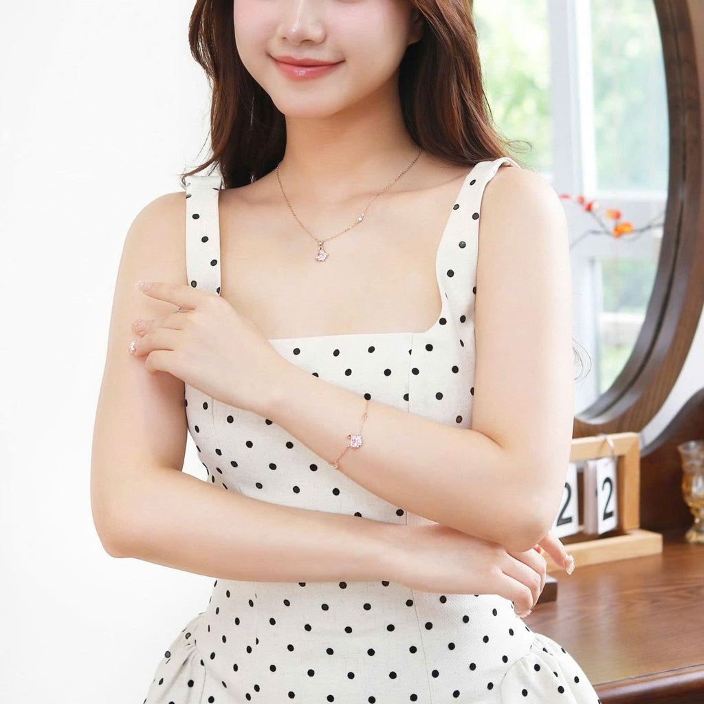 ELVORIA Fiona Swan Bracelet – 18K Rose Gold Plated 925 Sterling Silver