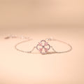 ELVORIA Ara Four-Leaf Clover Bracelet – Platinum Plated 925 Sterling Silver