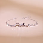 ELVORIA Ahri Bow Bracelet – Platinum Plated 925 Sterling Silver