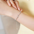 ELVORIA Ahri Bow Bracelet – Platinum Plated 925 Sterling Silver