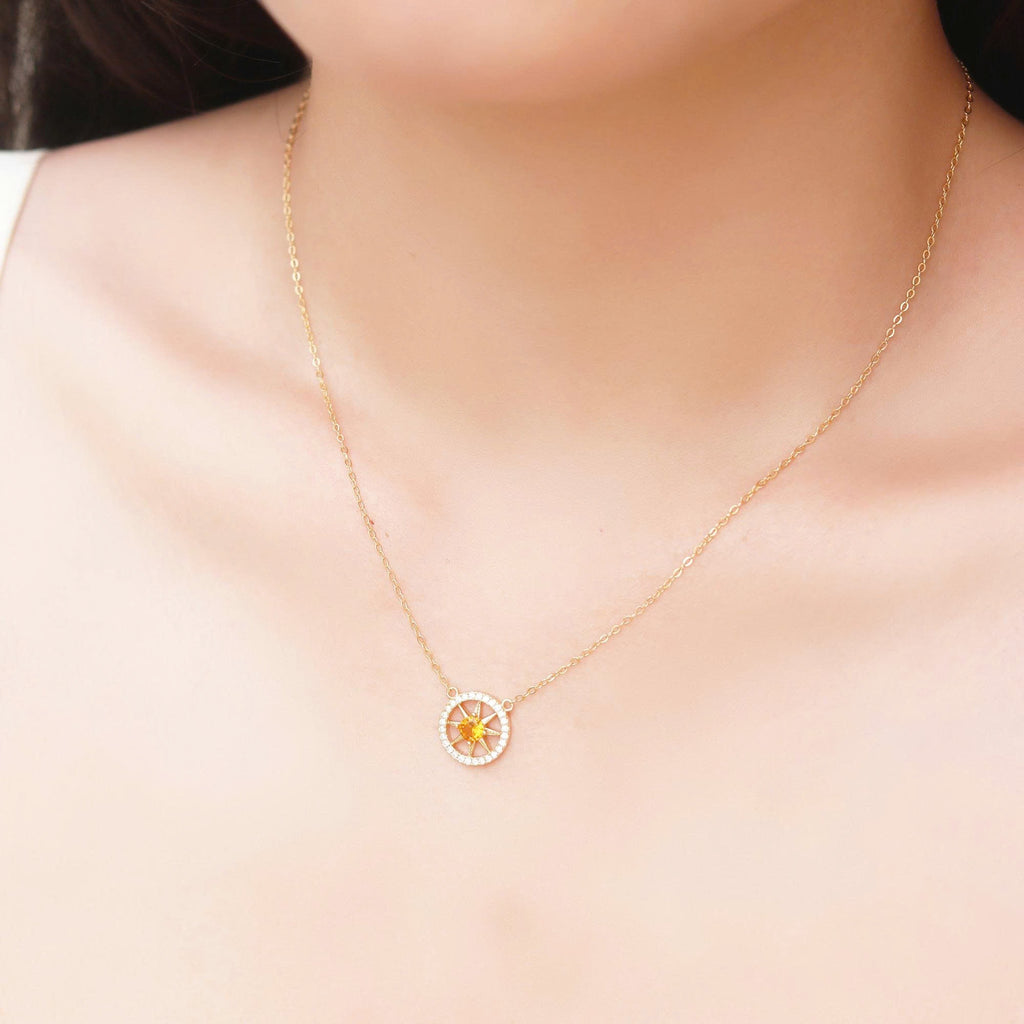 ELVORIA Sunny Necklace – 18K Gold Plated 925 Sterling Silver