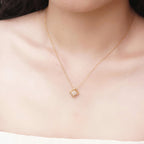 ELVORIA 18K Gold or Platinum Plated Four Leaf Clover Necklace – 925 Sterling Silver