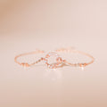 ELVORIA Rose Flower Rose Gold Bracelet – 18K Gold Plated 925 Sterling Silver