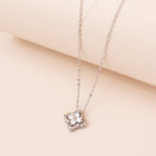 ELVORIA 18K Gold or Platinum Plated Four Leaf Clover Necklace – 925 Sterling Silver