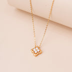 ELVORIA 18K Gold or Platinum Plated Four Leaf Clover Necklace – 925 Sterling Silver