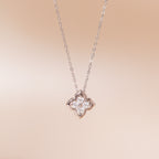 ELVORIA 18K Gold or Platinum Plated Four Leaf Clover Necklace – 925 Sterling Silver