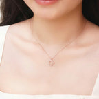 ELVORIA Rose Necklace – 18K Rose Gold Plated 925 Sterling Silver