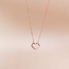 ELVORIA Miyu Heart Necklace – 18K Rose Gold Plated 925 Sterling Silver