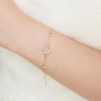 ELVORIA Rose Flower Rose Gold Bracelet – 18K Gold Plated 925 Sterling Silver