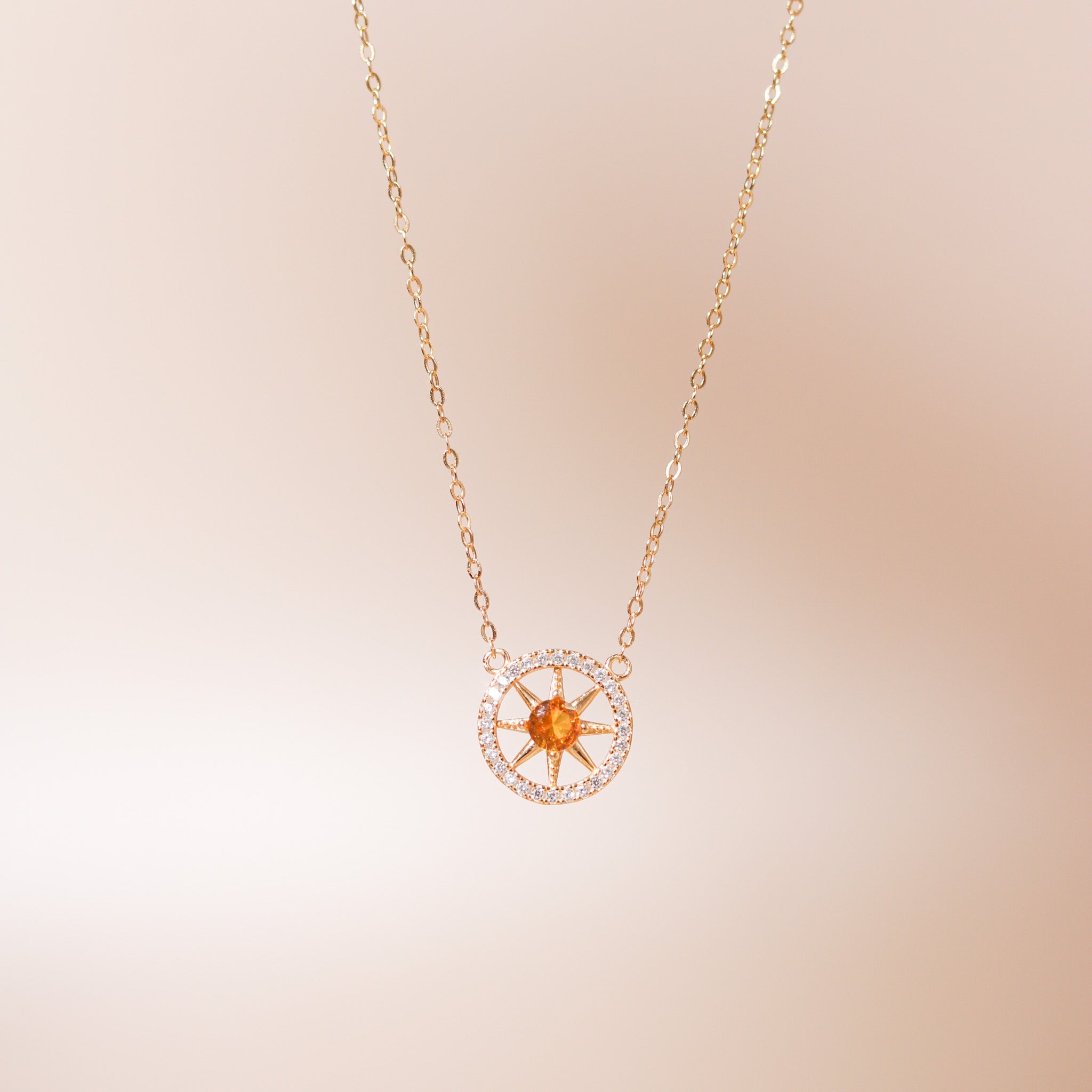 ELVORIA Sunny Necklace – 18K Gold Plated 925 Sterling Silver