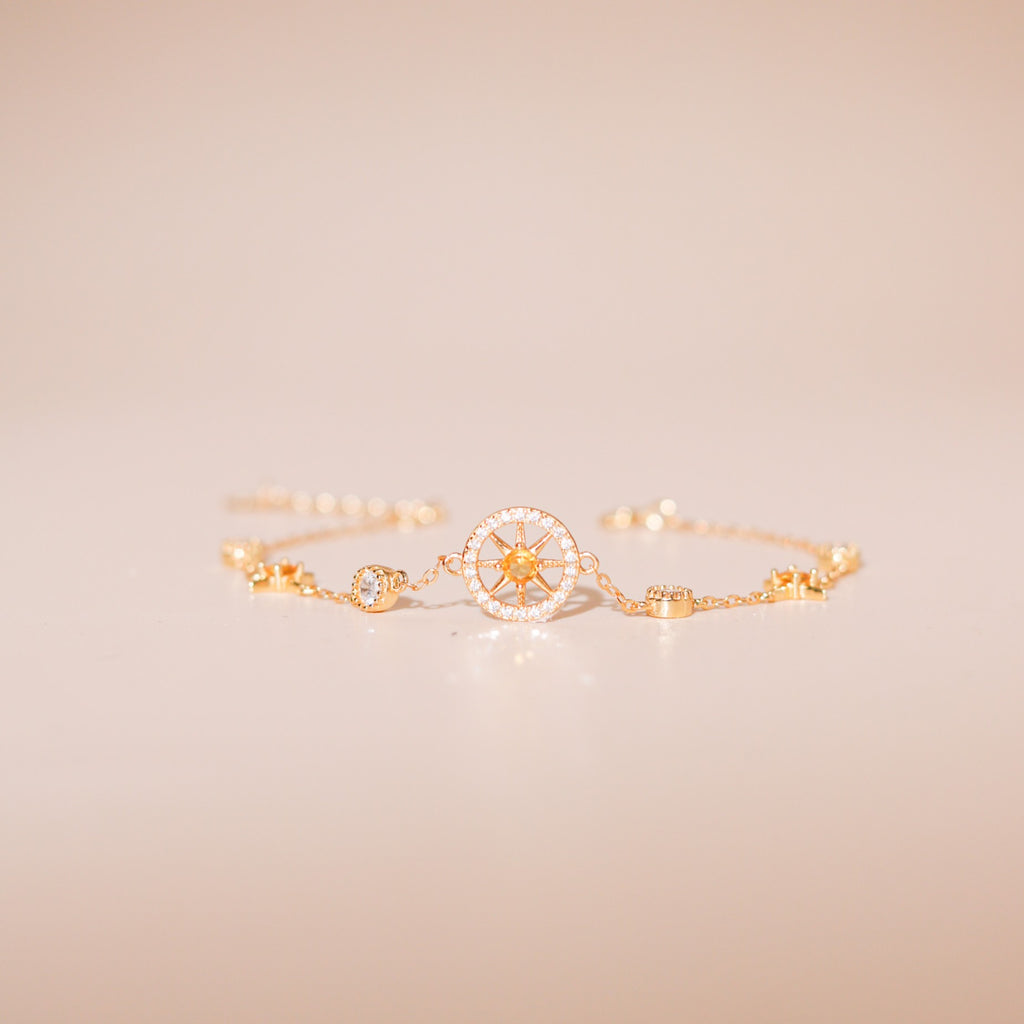 ELVORIA Sunny Bracelet – 18K Gold Plated 925 Sterling Silver