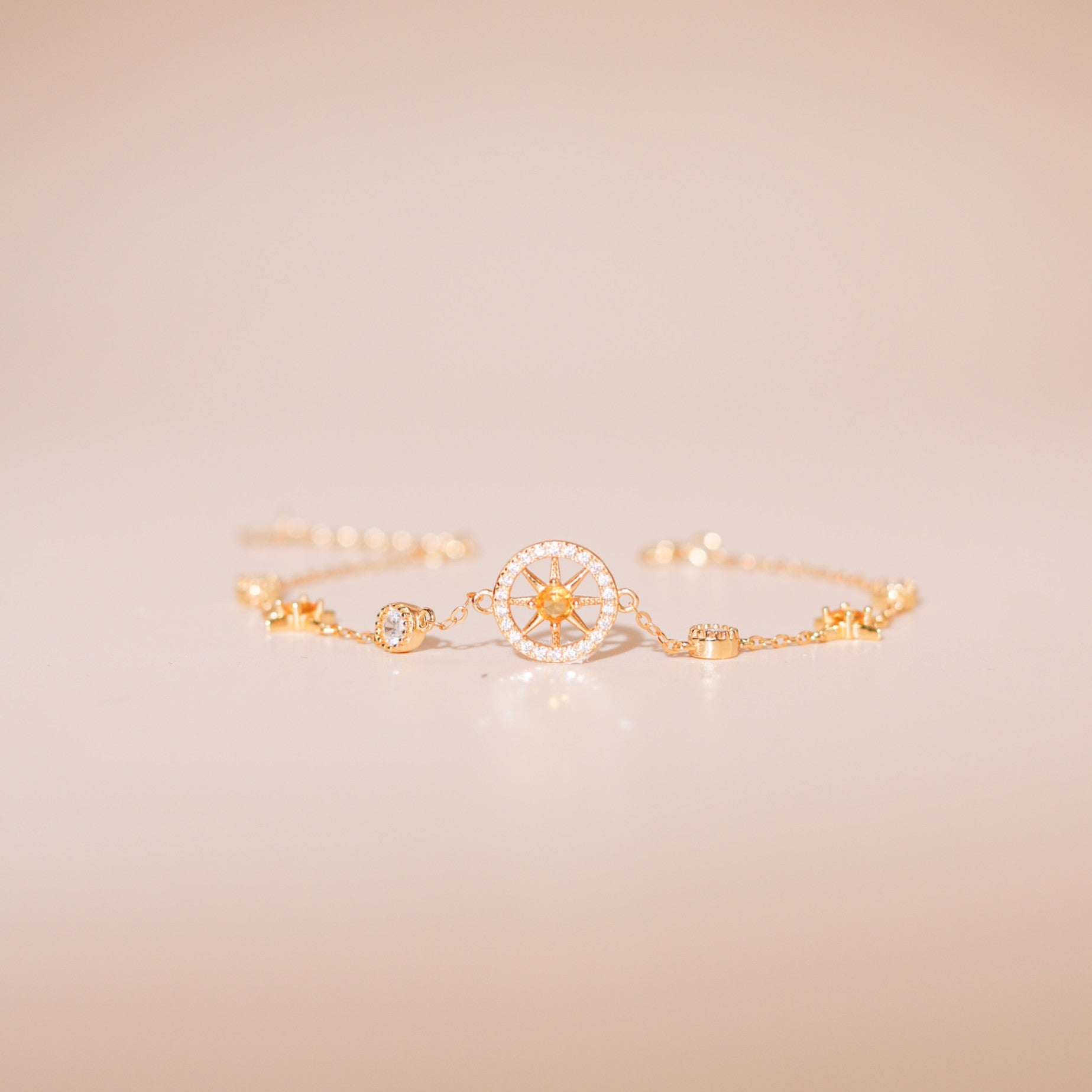 ELVORIA Sunny Bracelet – 18K Gold Plated 925 Sterling Silver