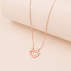 ELVORIA Miyu Heart Necklace – 18K Rose Gold Plated 925 Sterling Silver