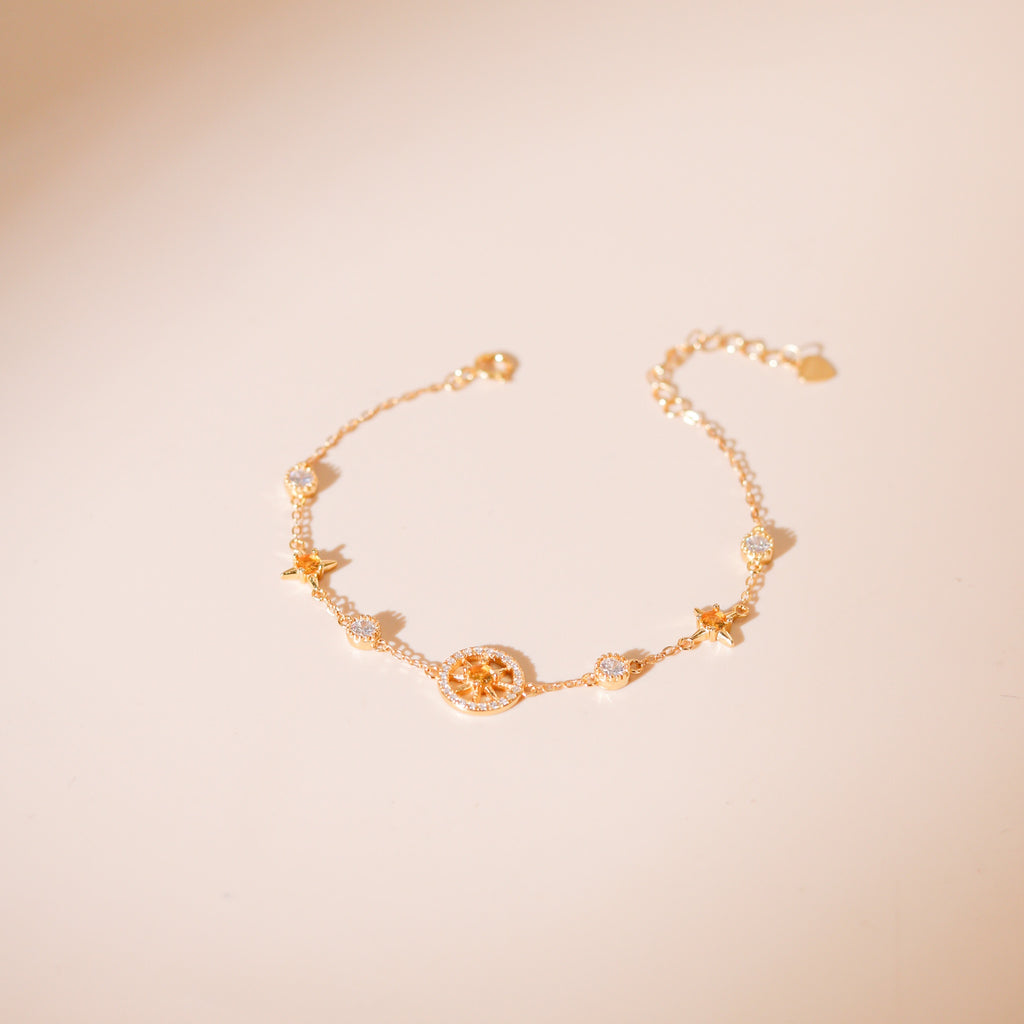 ELVORIA Sunny Bracelet – 18K Gold Plated 925 Sterling Silver