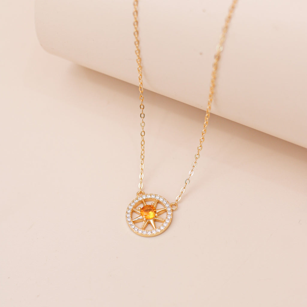 ELVORIA Sunny Necklace – 18K Gold Plated 925 Sterling Silver