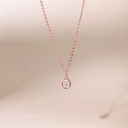 ELVORIA Ori Teardrop Necklace – 18K Rose Gold Plated 925 Sterling Silver