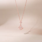 ELVORIA Amelia Fan Necklace – 18K Rose Gold Plated 925 Sterling Silver