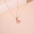ELVORIA Eleanor Swan Necklace – 18K Rose Gold Plated 925 Sterling Silver